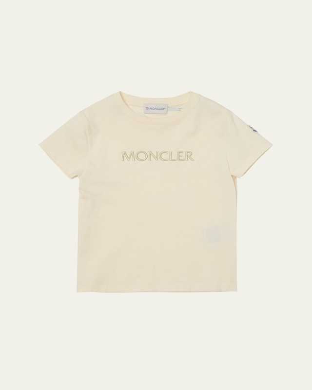 Girl's Tonal Logo Embroidery Short-Sleeve T-Shirt, Size 4-